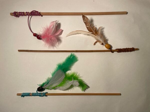 cat teaser toy wand toy with feathers product image